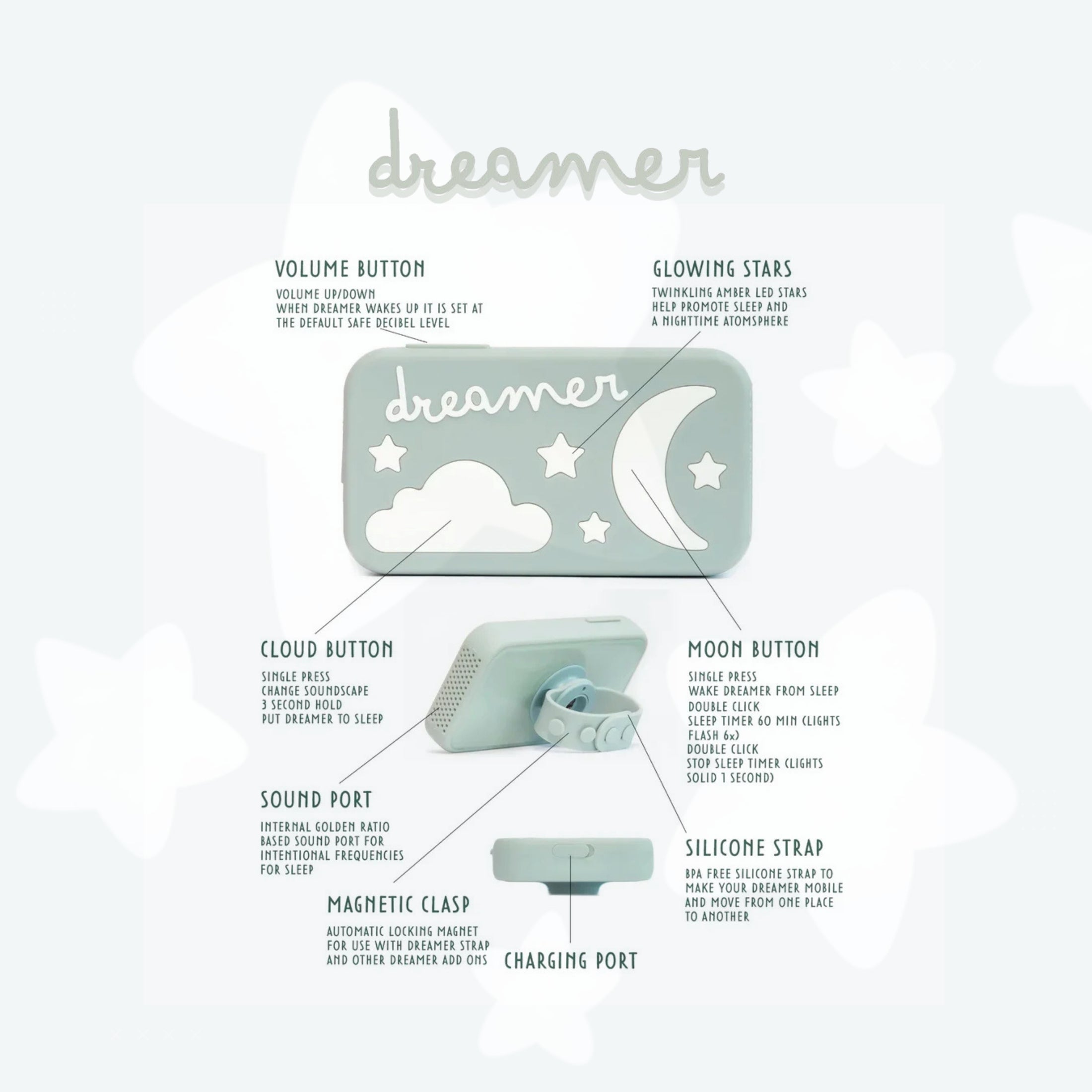 Dreamer™ Science-Backed Baby Sound Machine | 432Hz & 528Hz Sleep Aid